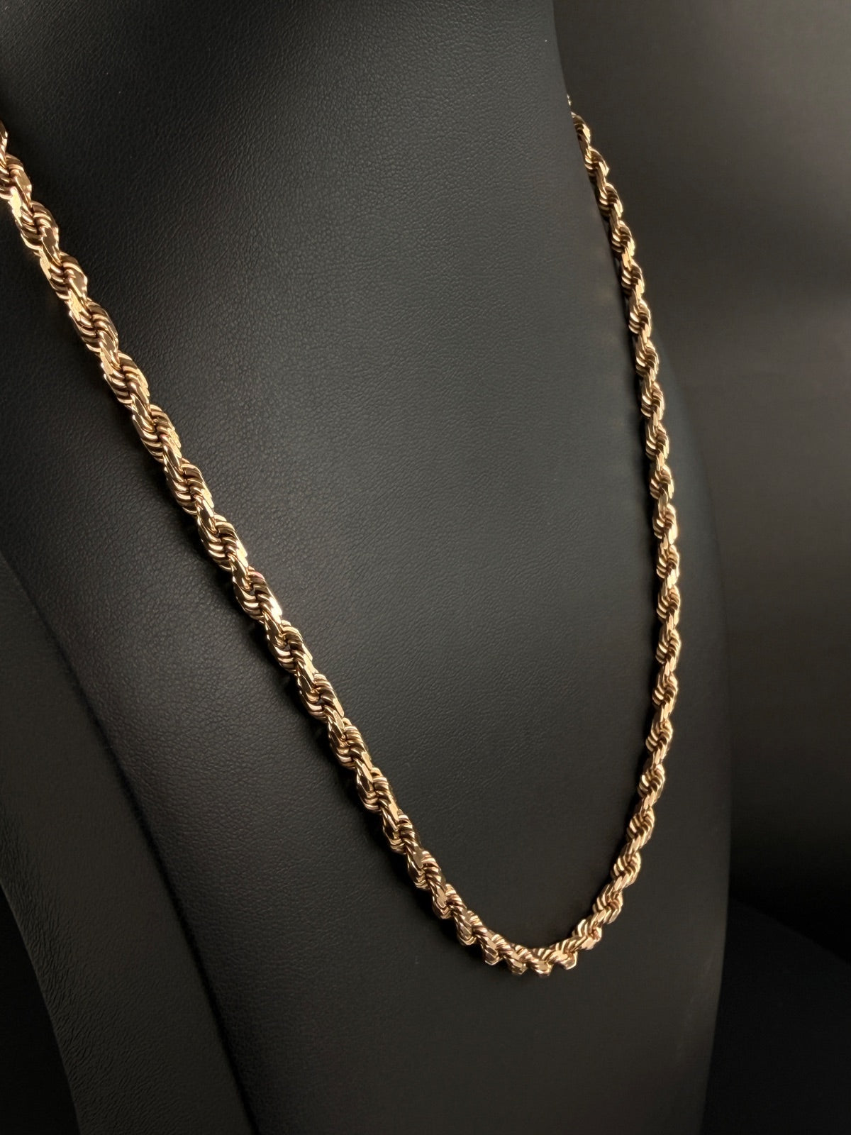 10K Gold Rope Chain Necklace 19 in 4.5mm