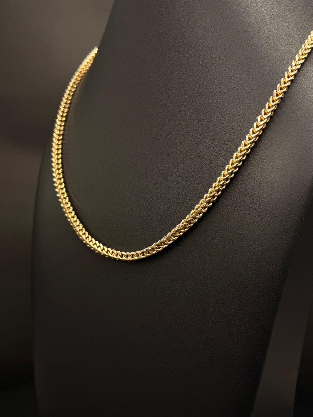 10K Gold Franco Chain Necklace 24 in