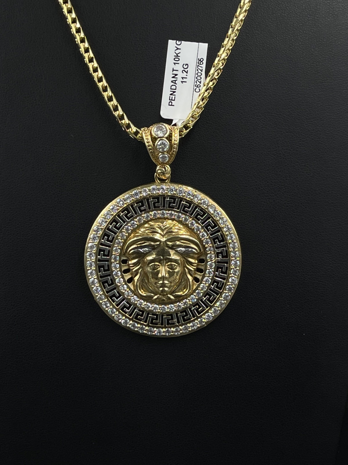 10K Gold Medusa Head Pendant Halo for Sale