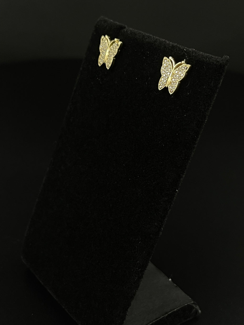 18K Gold Butterfly Earrings 10.87mm