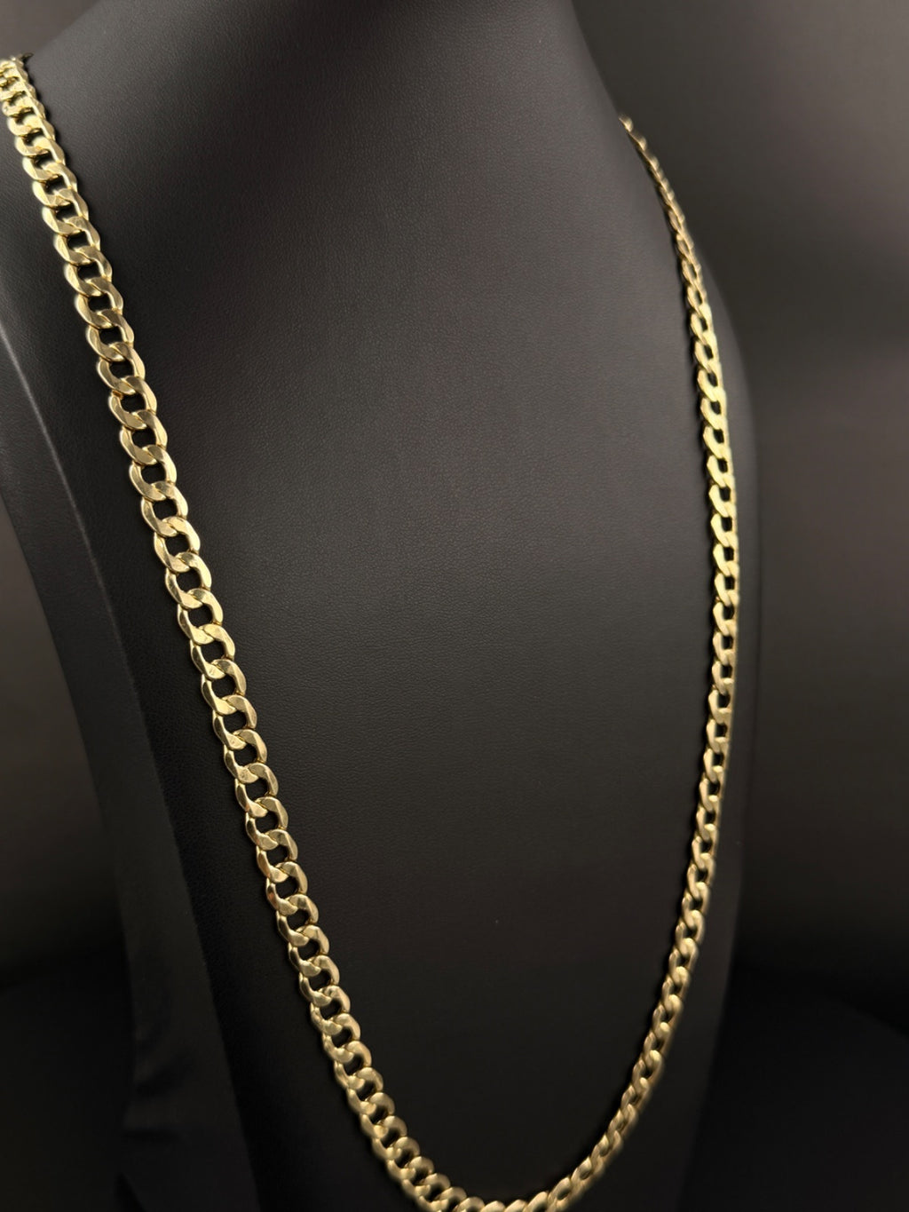 14K Gold Curb Chain Necklace 26 in
