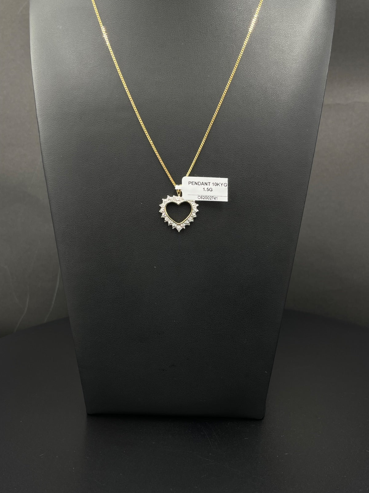 10K Gold Heart Pendant with Halo
