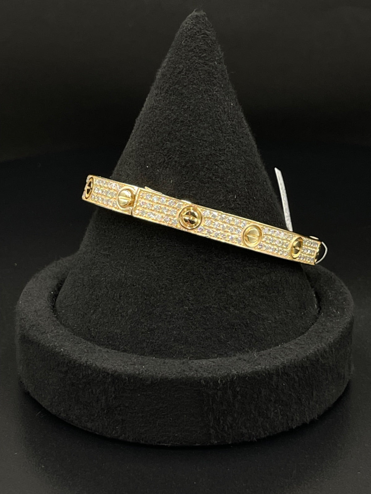 14K Yellow Gold Pavé Bangle Bracelet 45g | DD Pawn Loans — photo 3