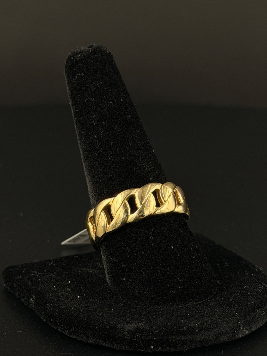 14K Gold Miami Cuban Link Ring Size 10