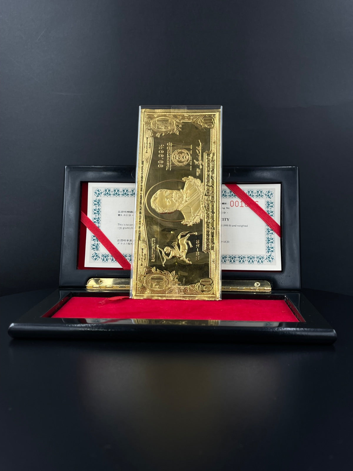 24K Gold Commemorative Bar 99.99% Pure 20g