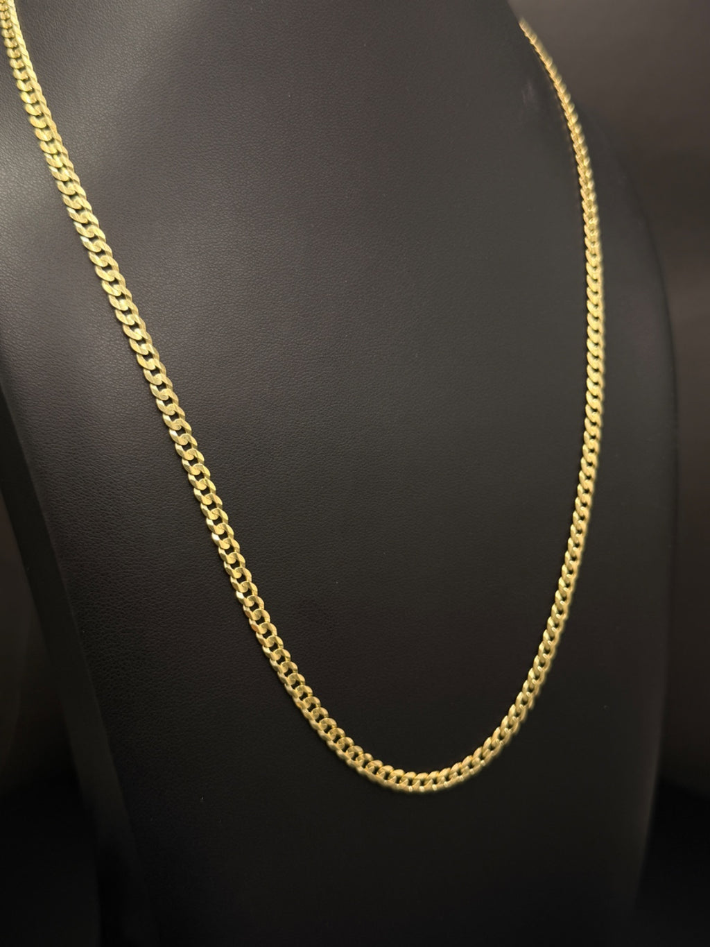 14K Gold Curb Chain Necklace 22 Inch 4mm