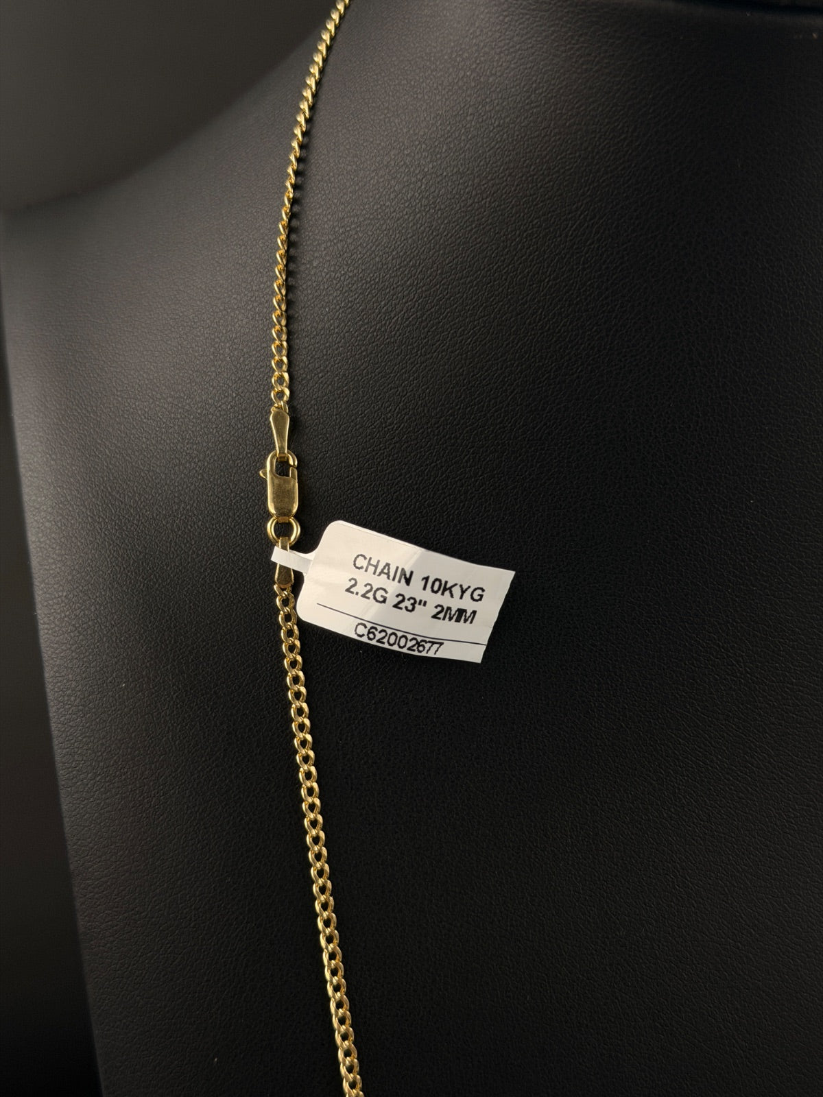 10K Gold Curb Chain Necklace 23 in
