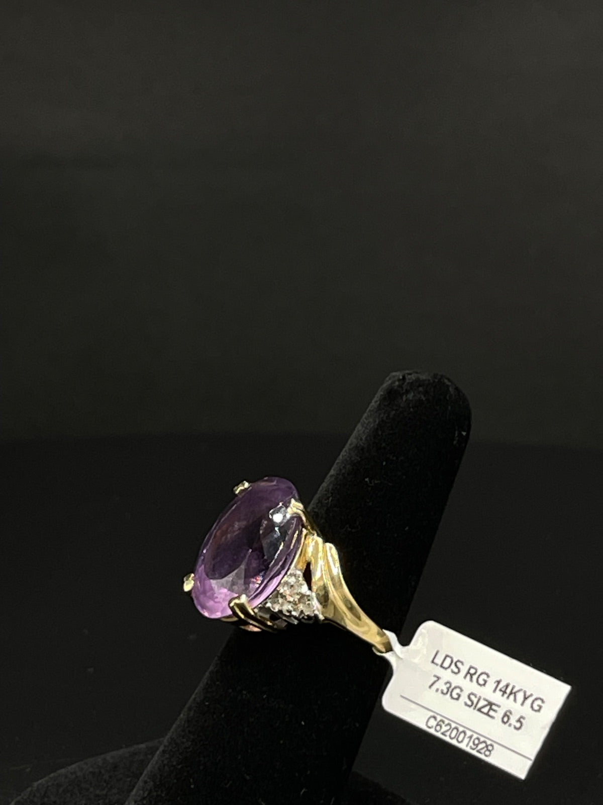 14K Gold Amethyst & Diamond Ring – Size 6.5 | DD Pawn Loans