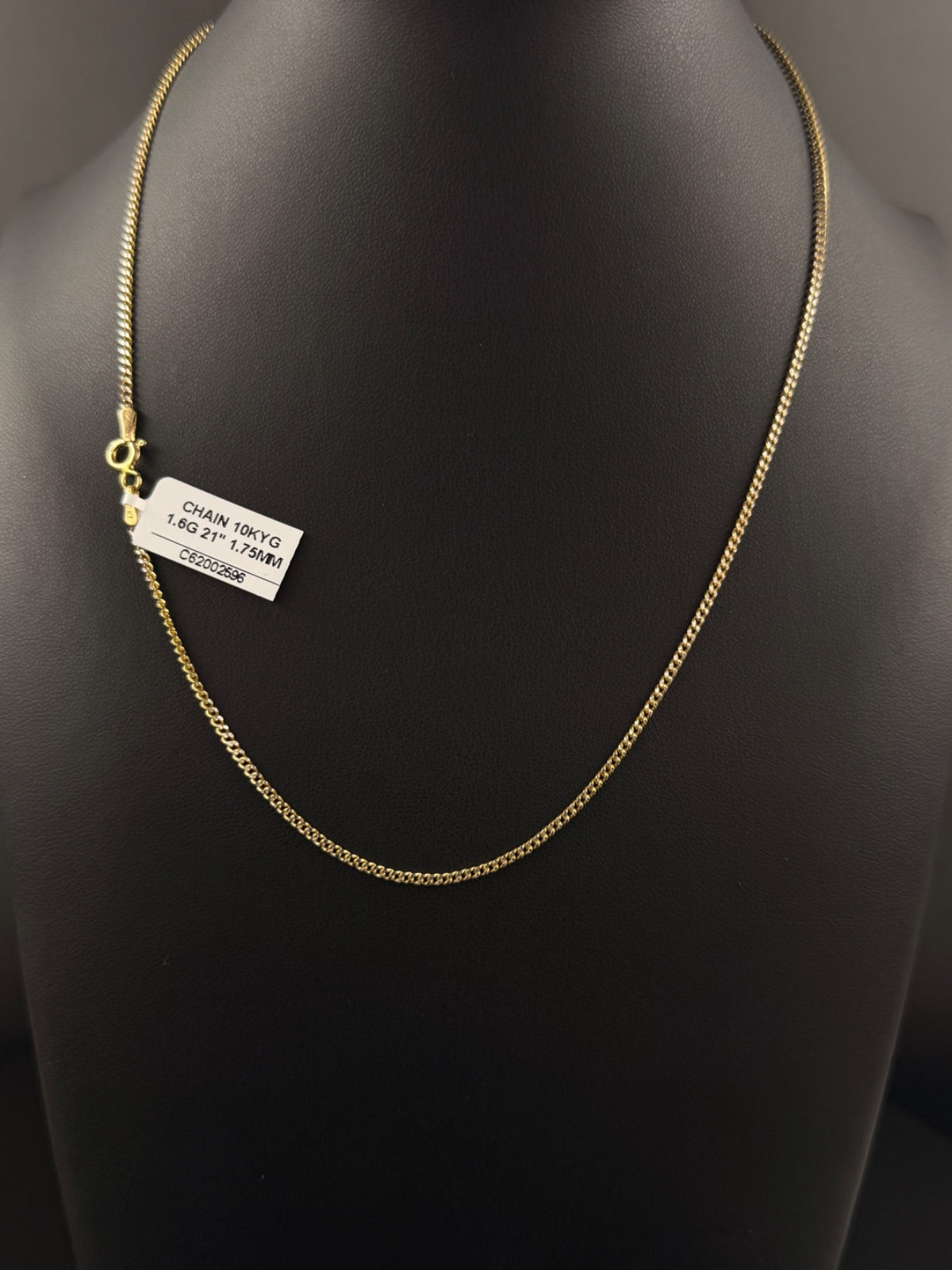10K Gold Curb Chain Necklace 21 in