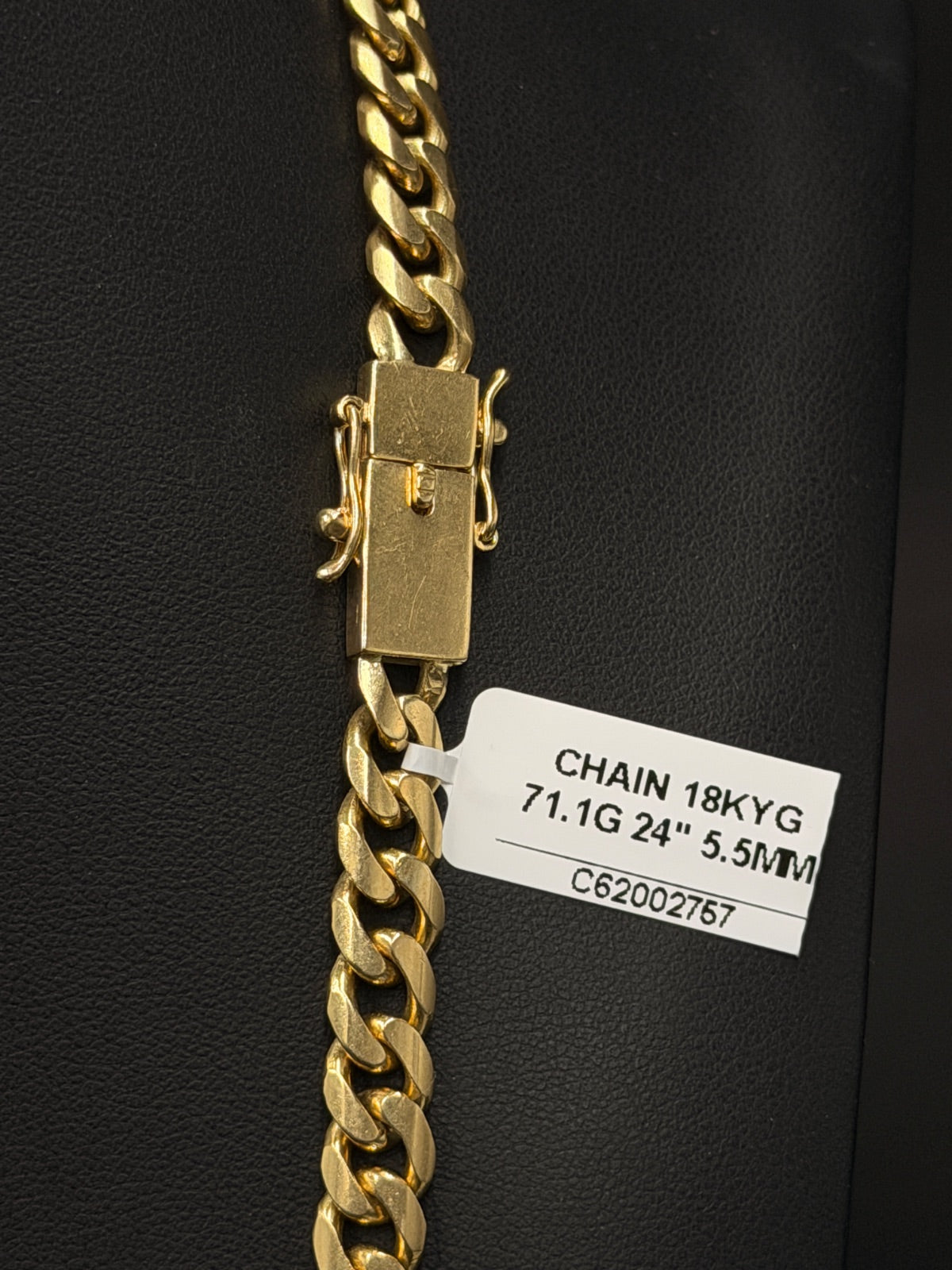 14K Gold Curb Chain Necklace 24 in 5.5mm