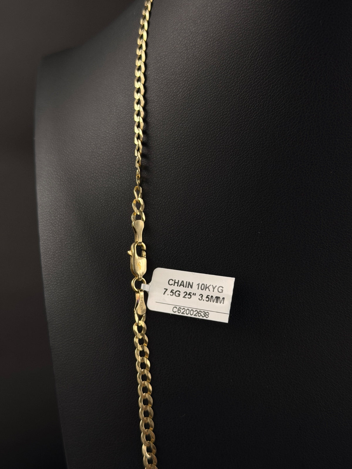 10K Gold Curb Chain Necklace 25 in