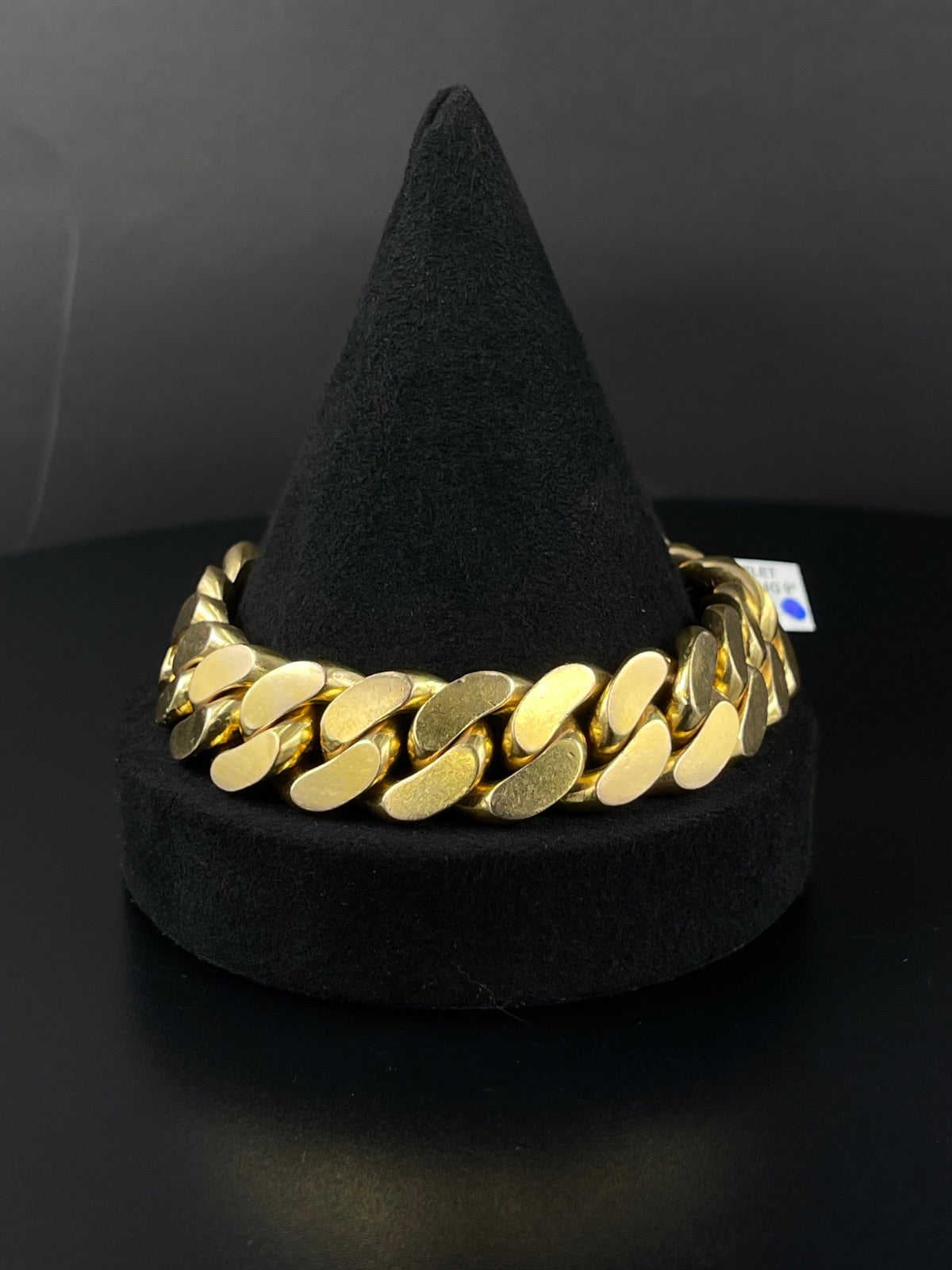 10K Gold Curb Link Bracelet 9 in 17.75mm