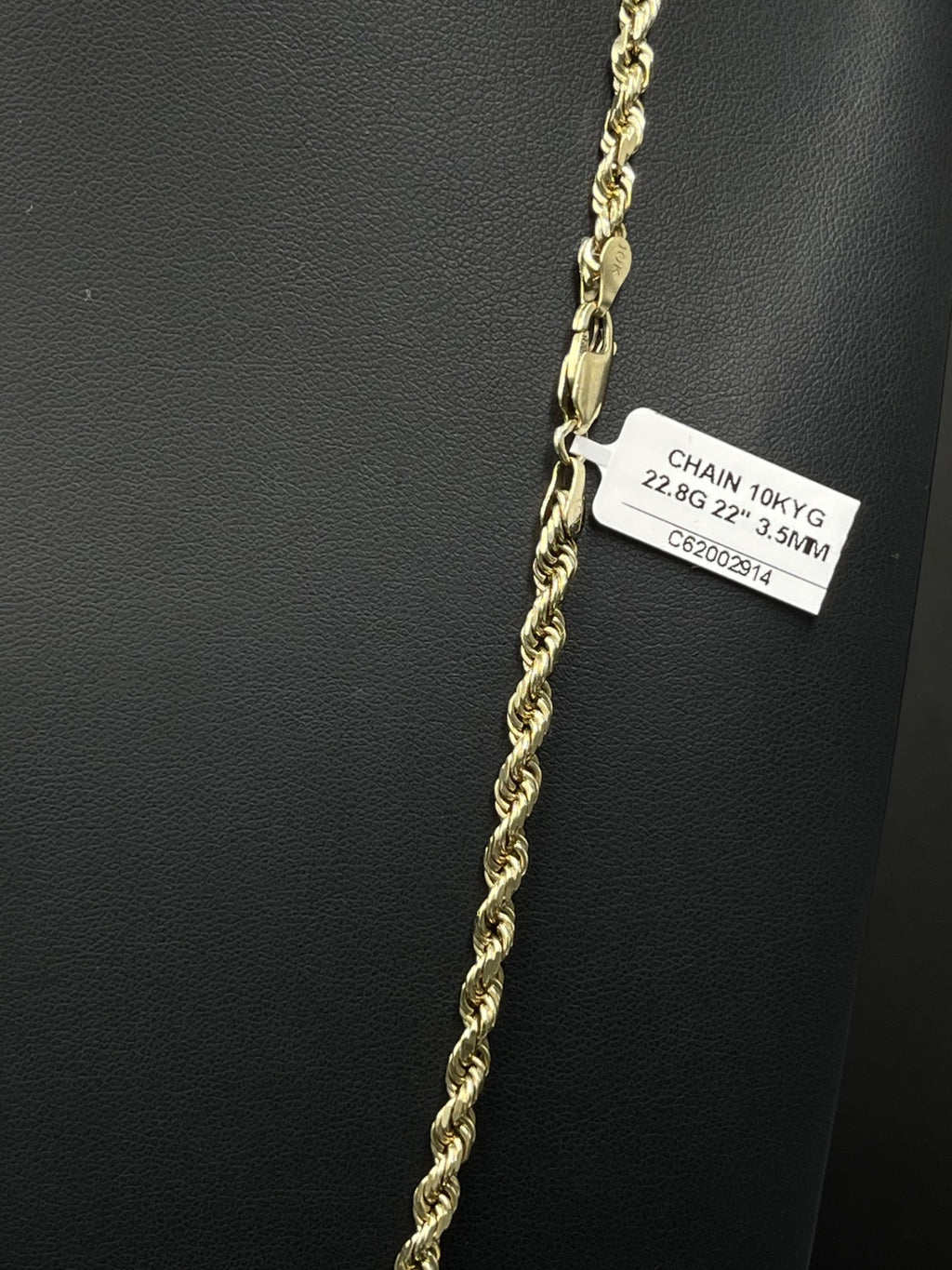10K Gold Rope Chain 3.5mm 22 in