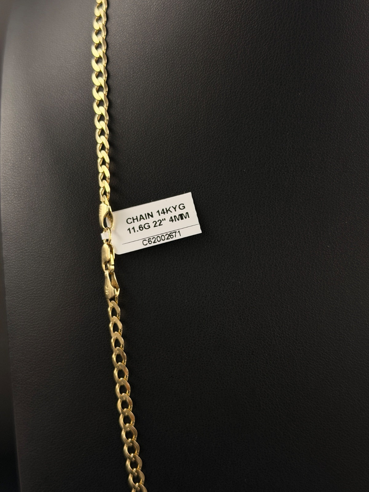 14K Gold Curb Link Chain 22 in 4mm