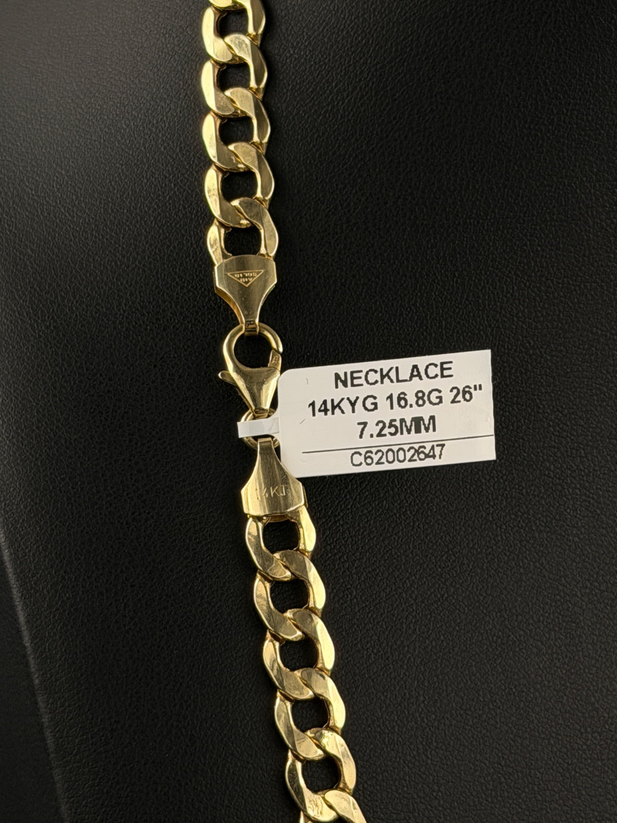 14K Gold Curb Chain Necklace 26 in
