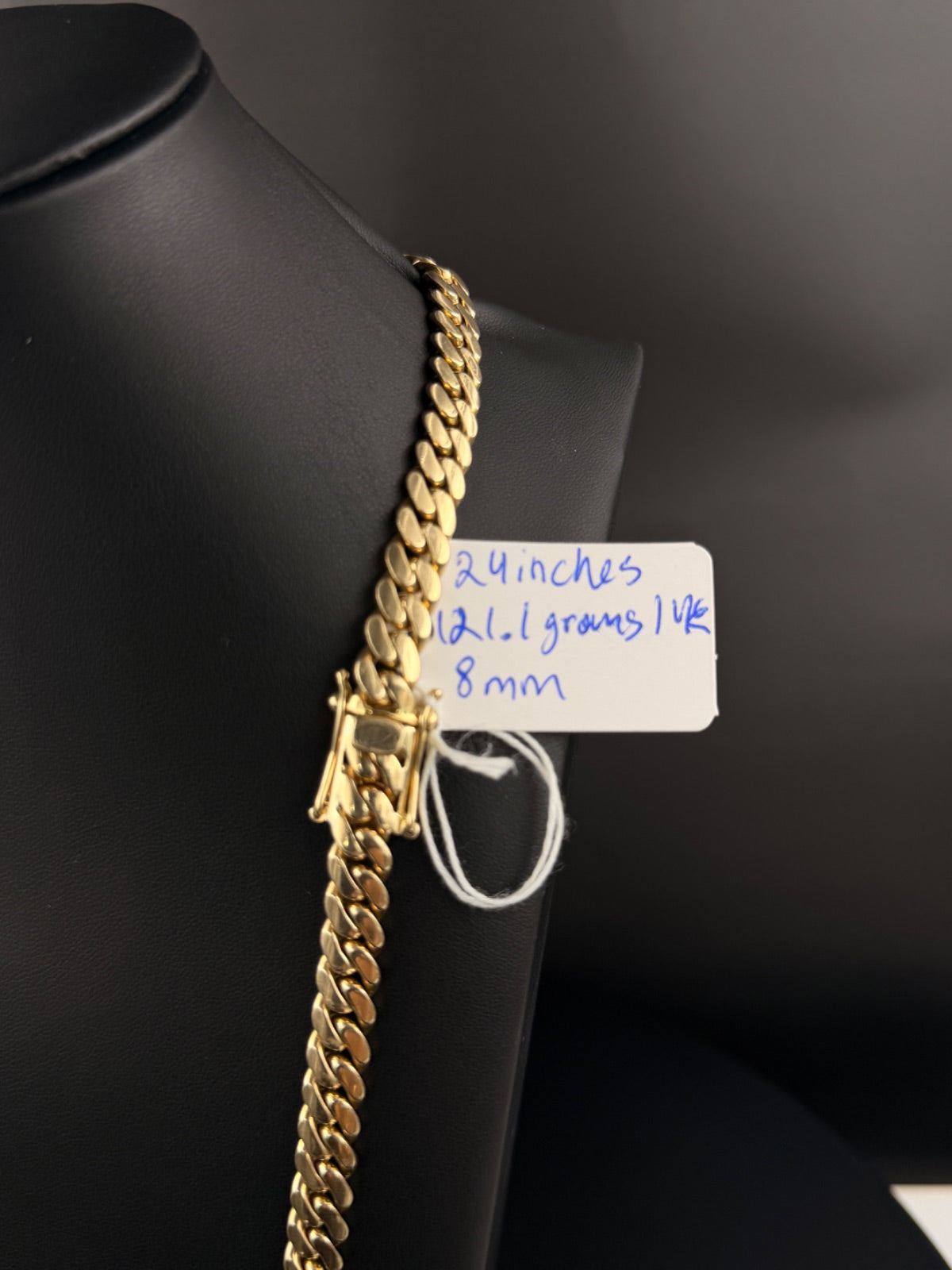 14K Gold Cuban Link Chain 24 in, 8mm