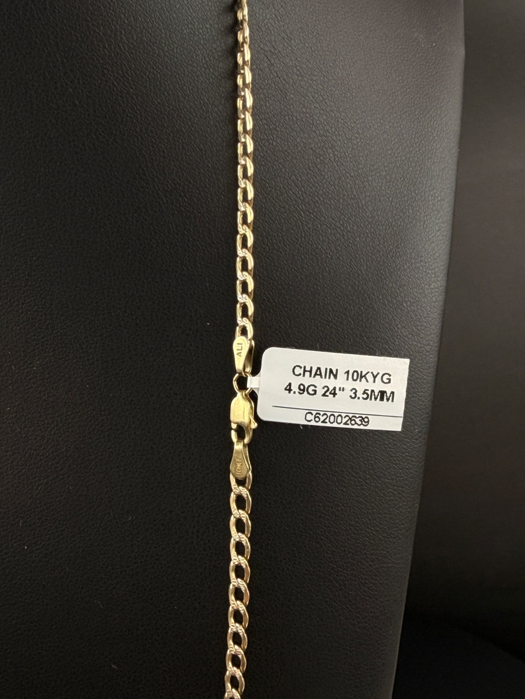 10K Gold Curb Chain Necklace 24 in