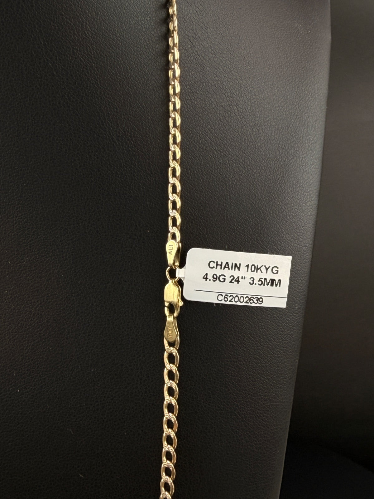 10K Gold Curb Chain Necklace 24 in