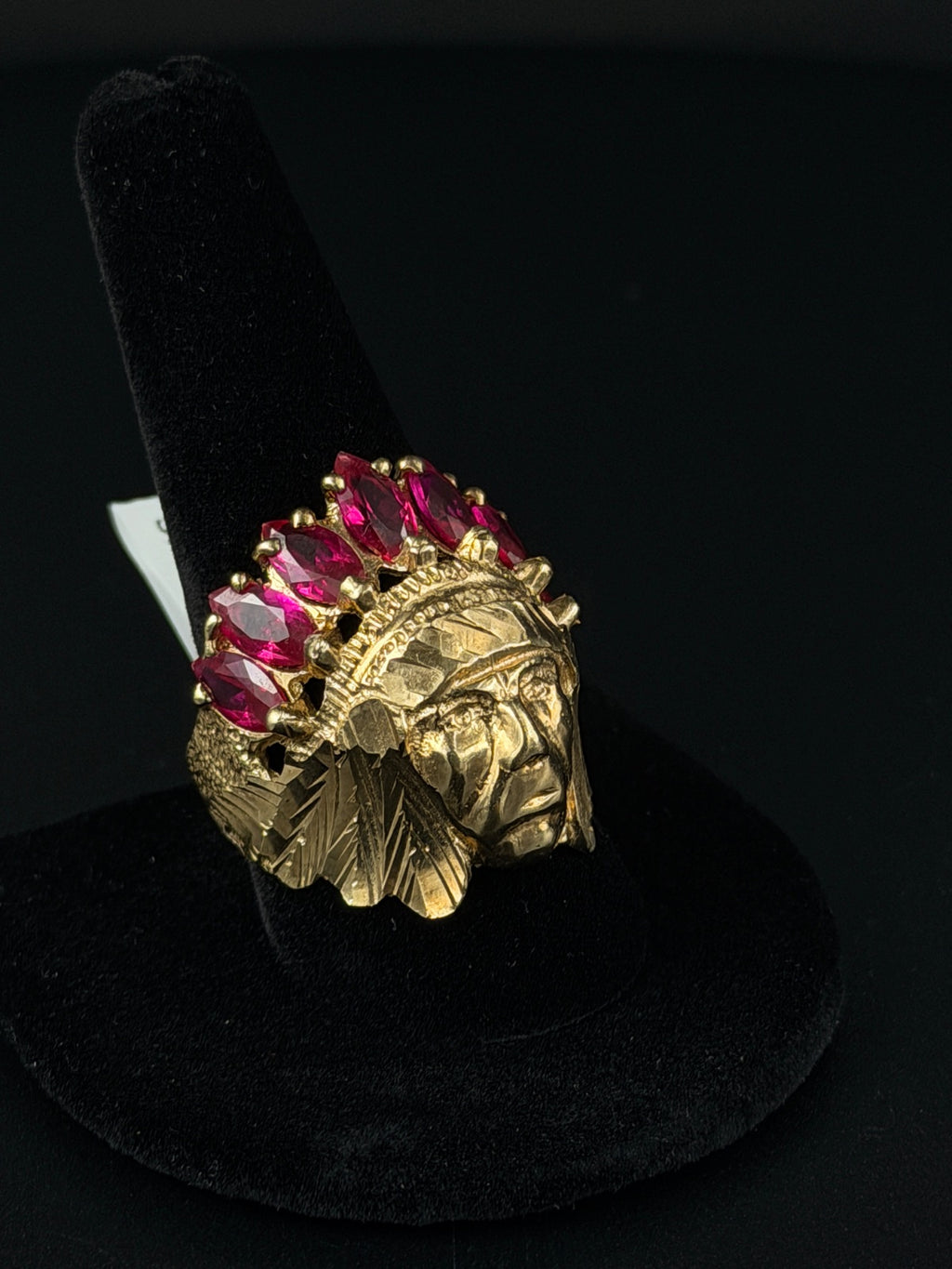 10K Gold Native American Chief Ring for Sale