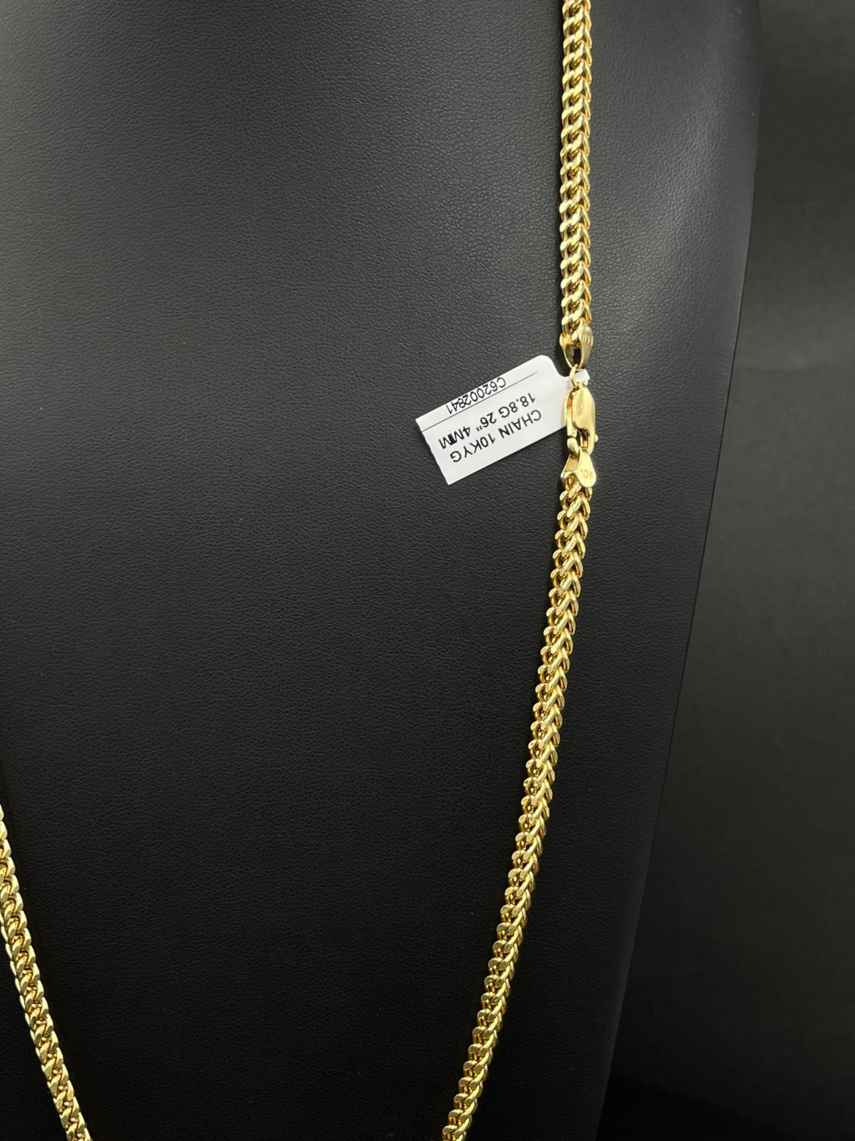 10K Gold Franco Chain Necklace 26 in 4mm