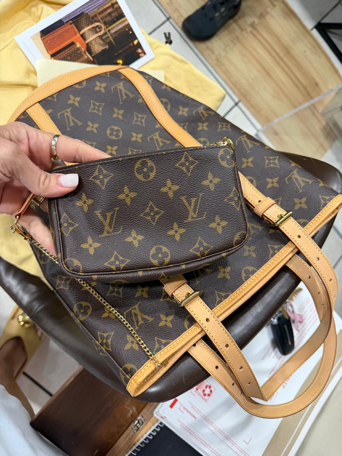Louis Vuitton Monogram Marais Bucket GM Tote Bag