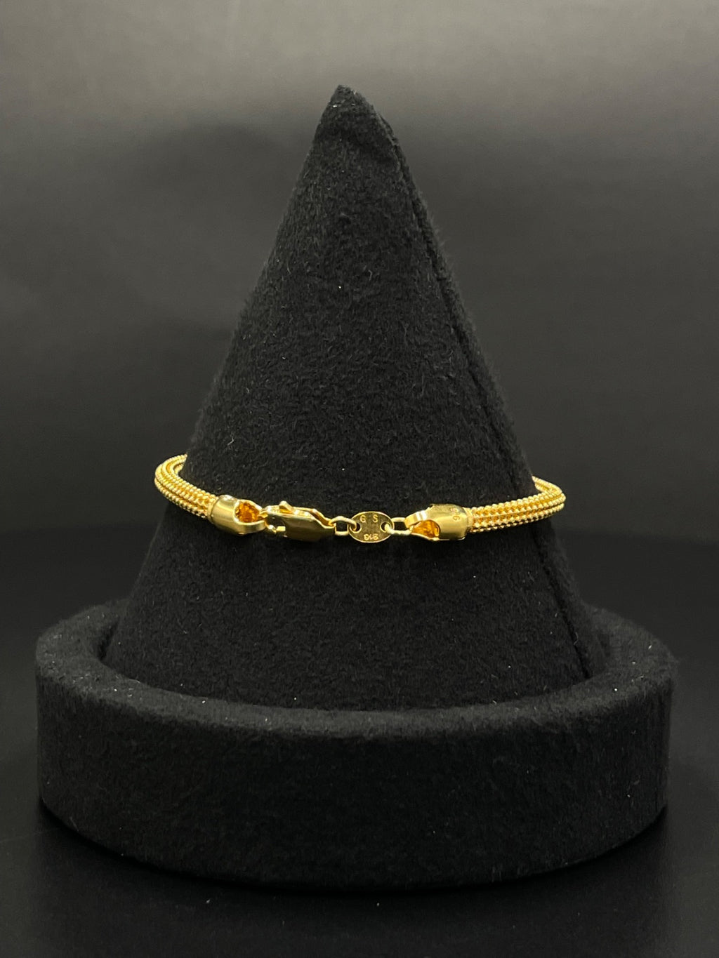 22K Gold Beaded Rope Bracelet 7" 3.25mm 7.5g — photo 4