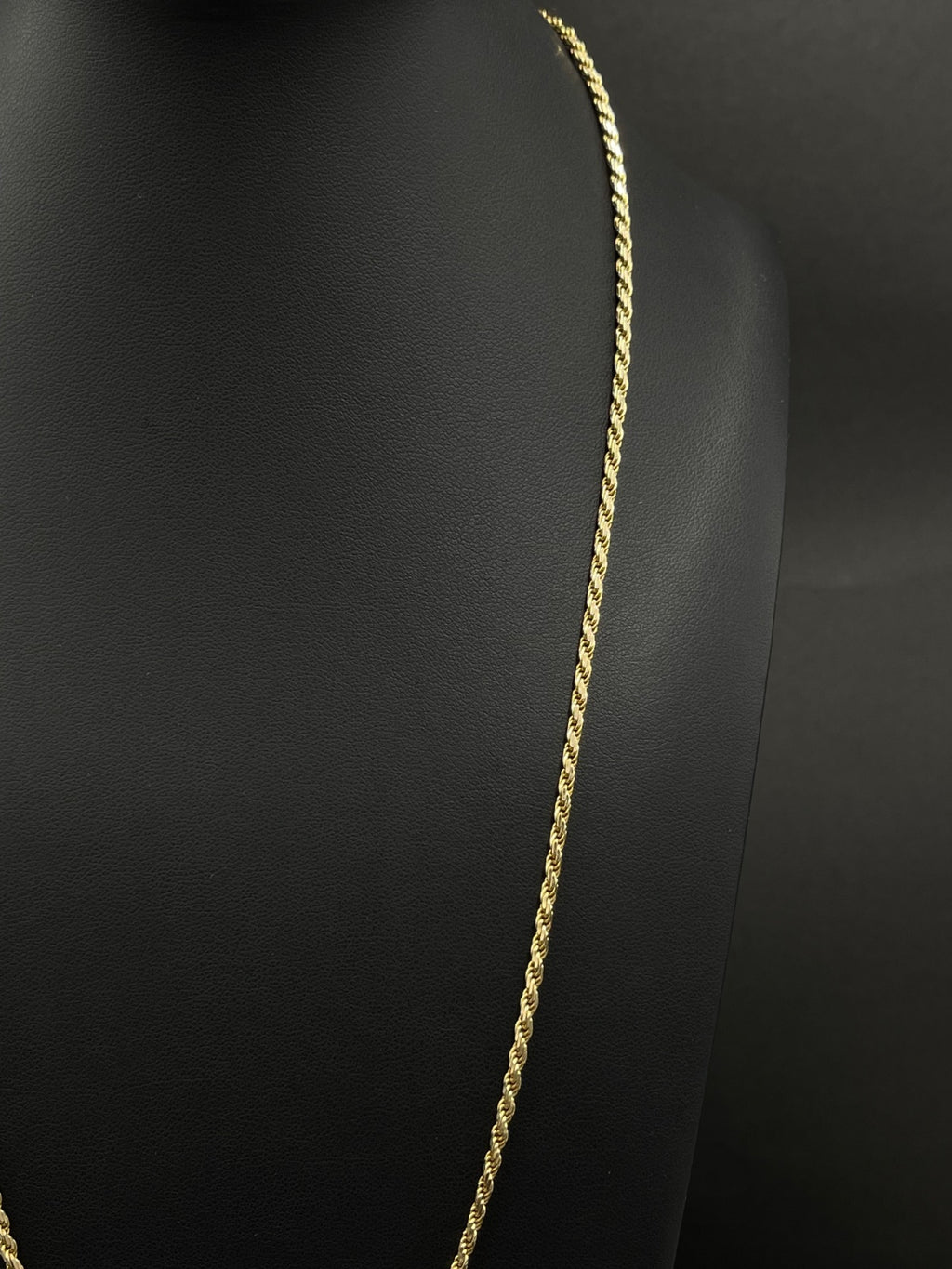 14K Gold Rope Chain Necklace 23 in 2mm