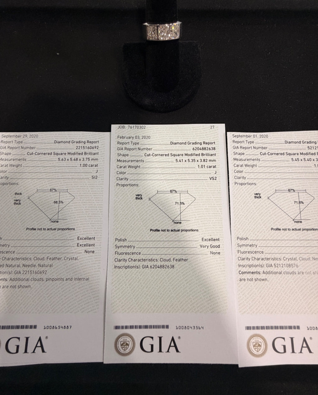 18K White Gold Diamond Ring Size 8 GIA