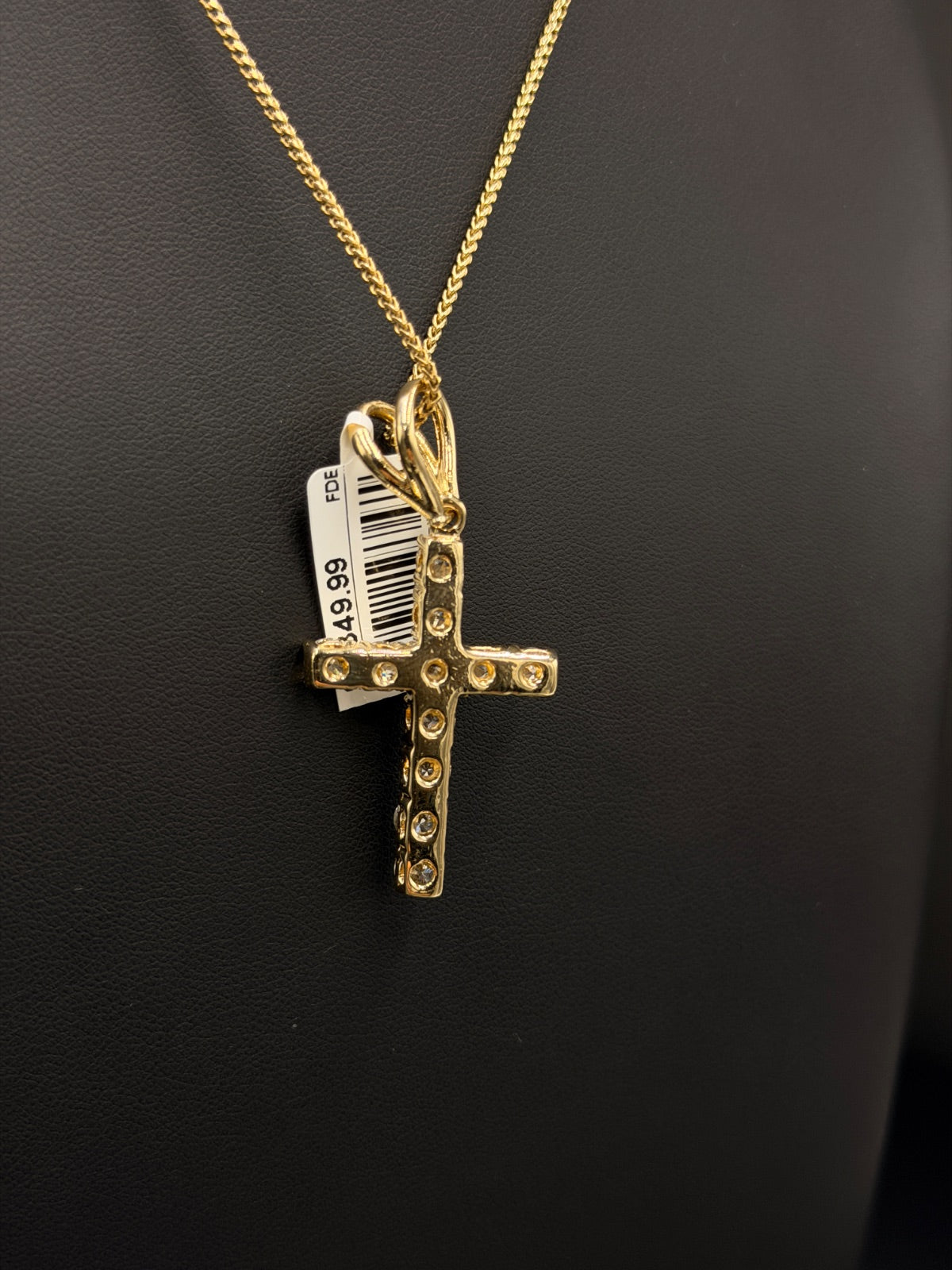 14K Gold Diamond Cross Pendant 8.2g