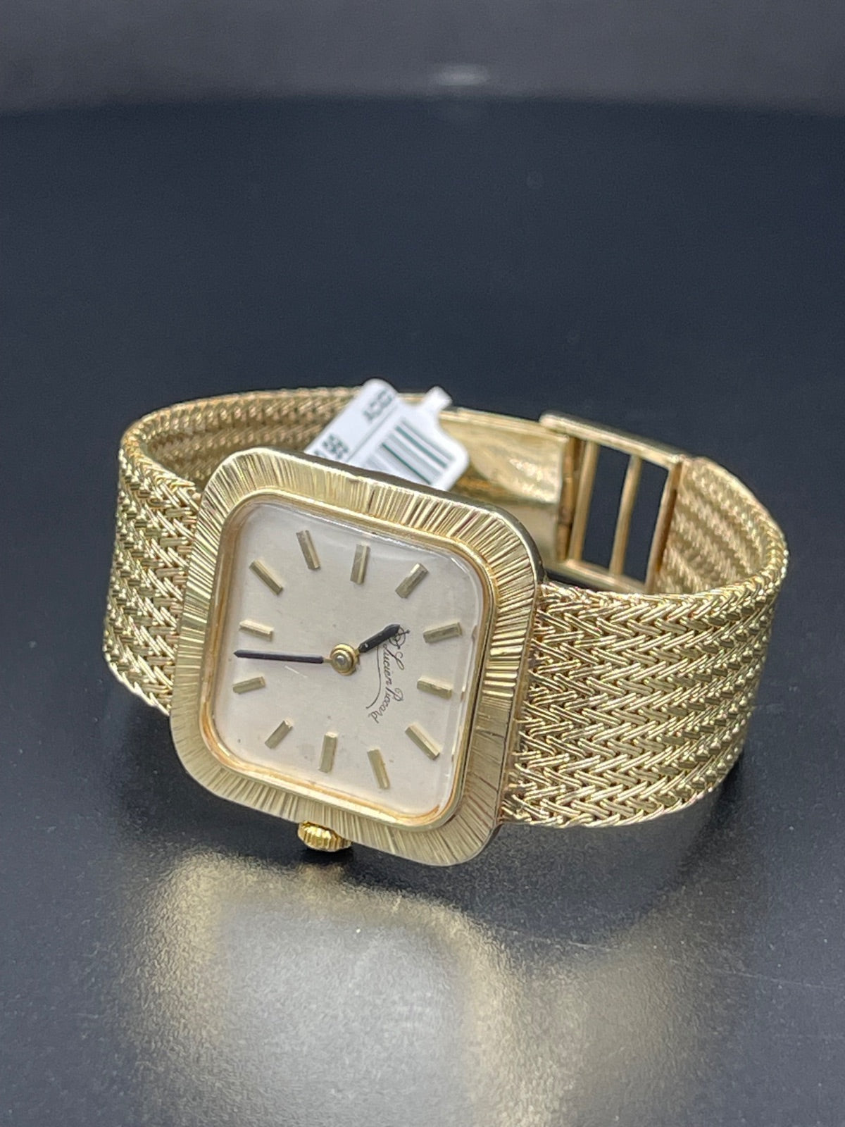 14K Gold Lucien Piccard Square Watch Pre-Owned