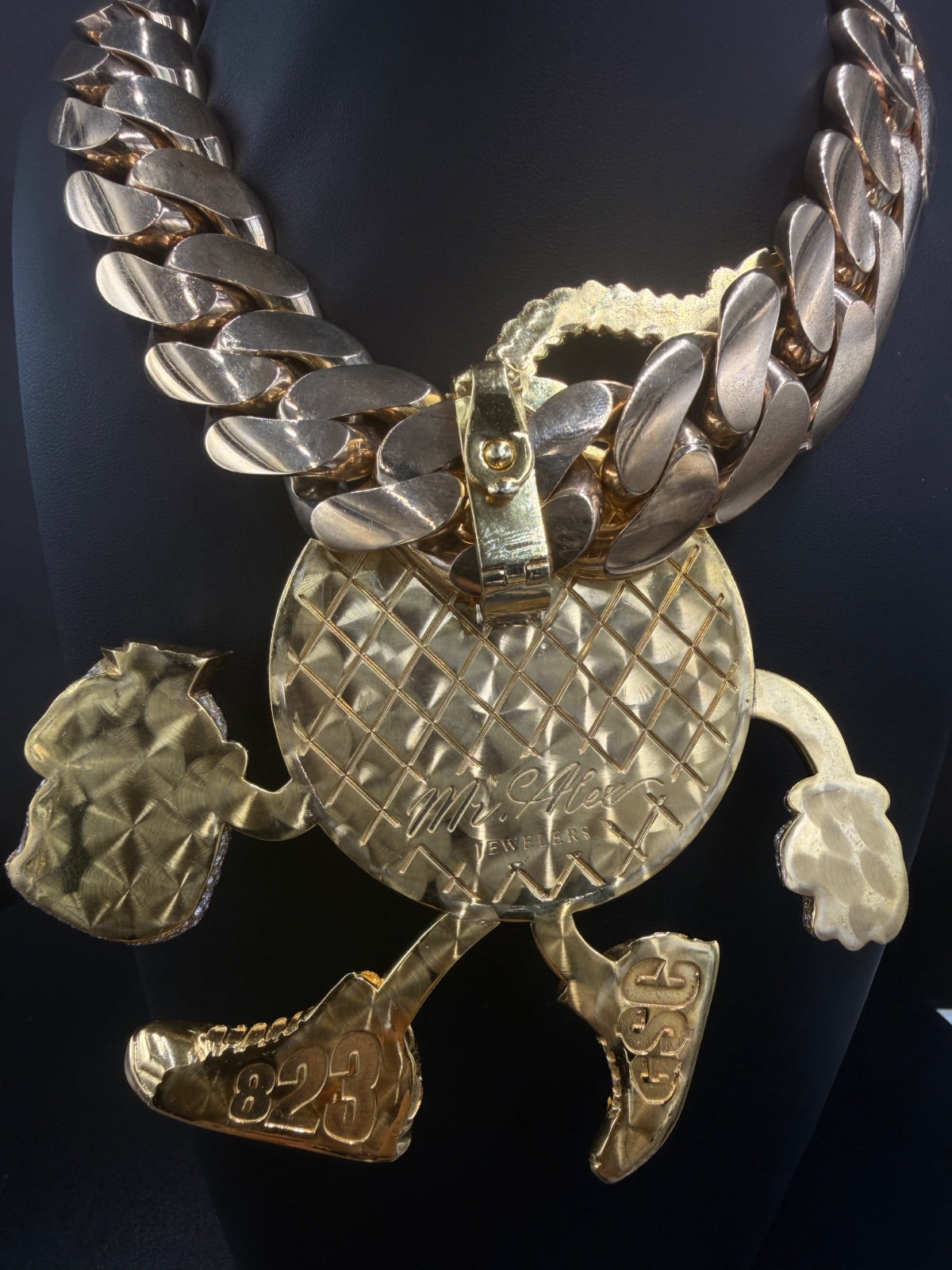10K Gold Bomber Pendant 157g Large