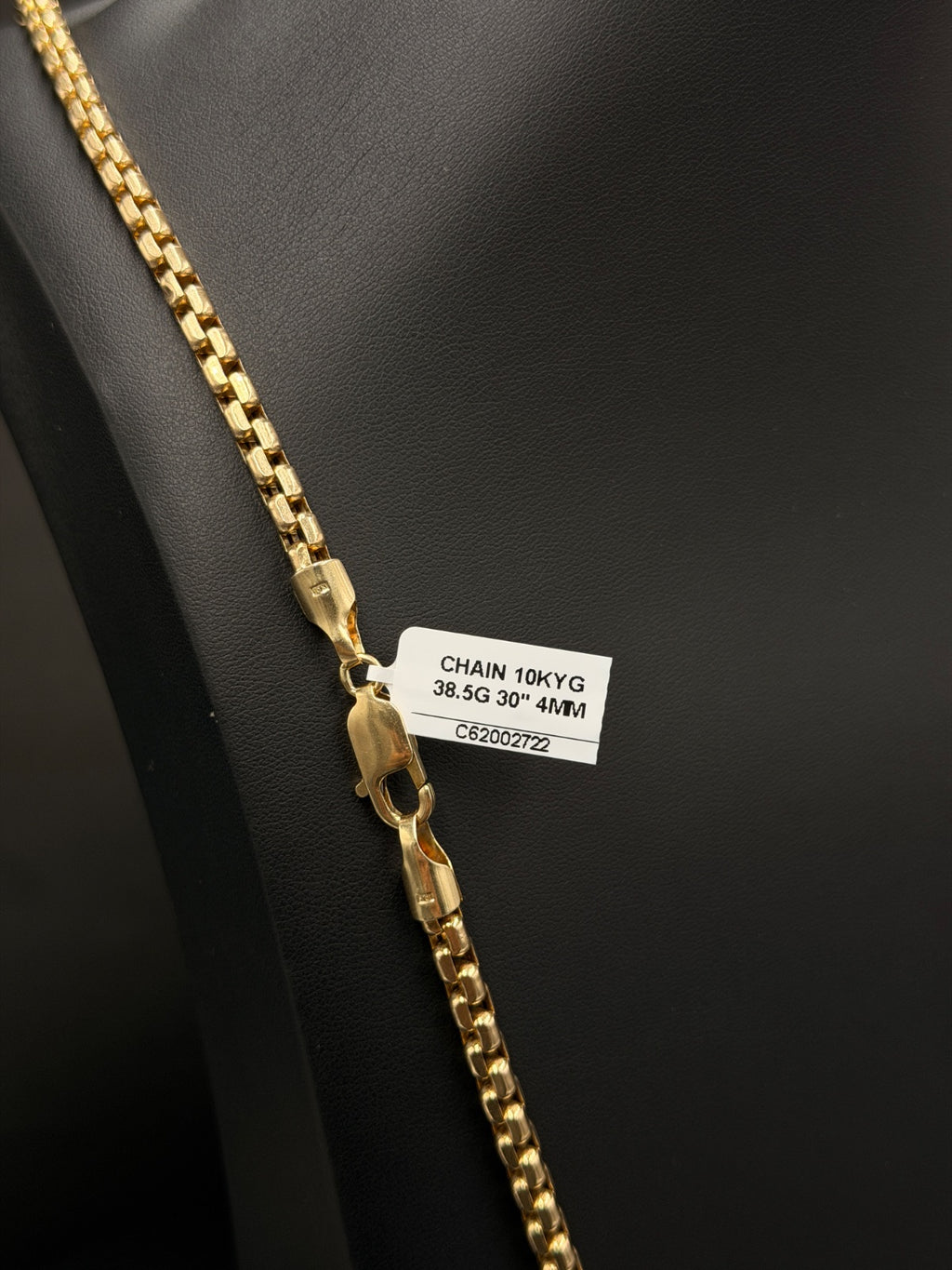 10K Yellow Gold Box Link Chain Necklace 30" 4mm 38.5g