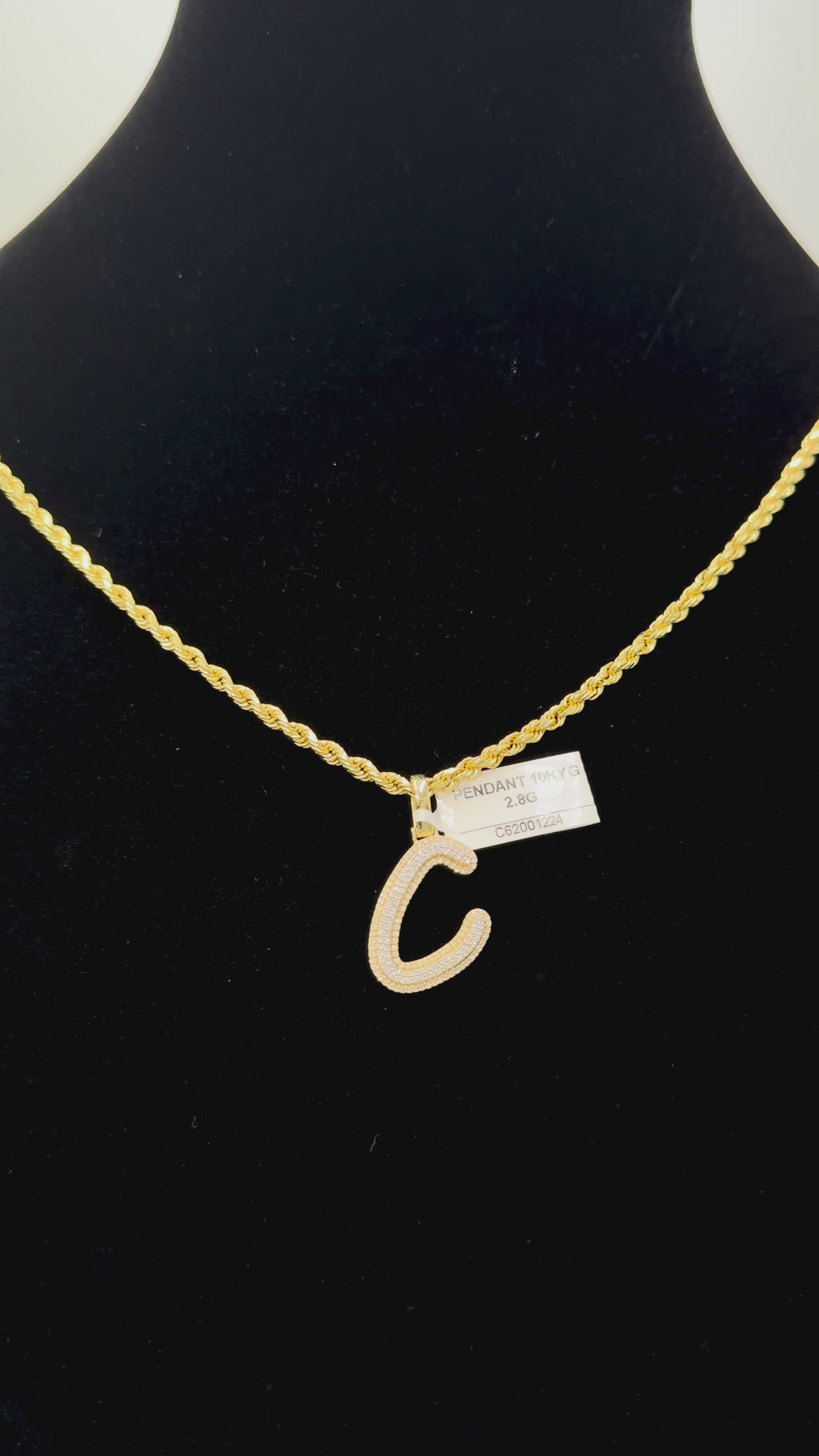 10K Gold Letter “C” Pendant