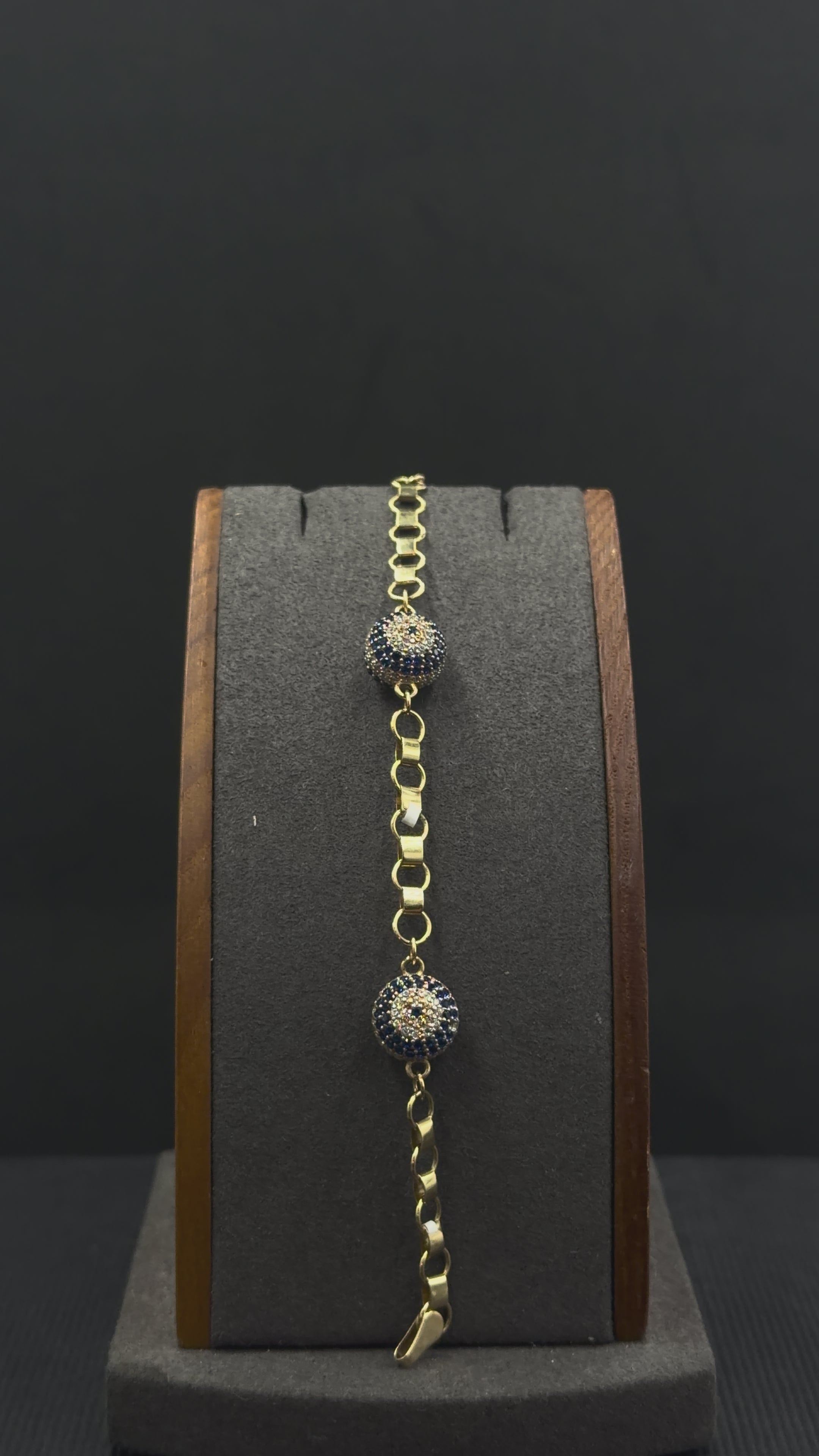 14K Gold Evil Eye Bracelet – 9 Grams | 7 Inches