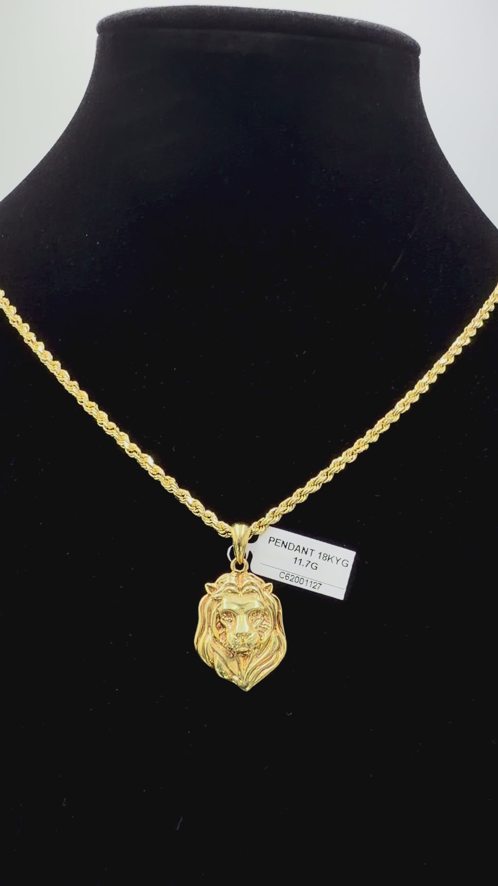 18K Gold Lion Head Pendant