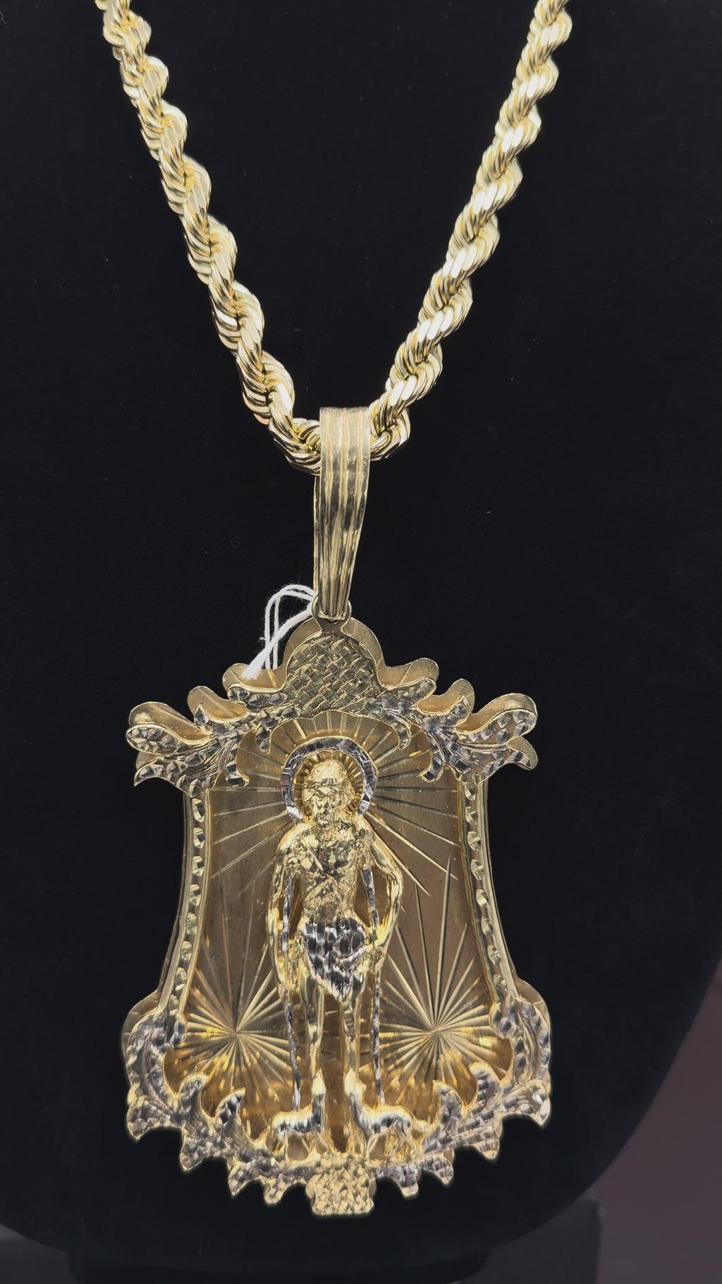 10K Gold Saint Lazarus Pendant – 119.3 Grams