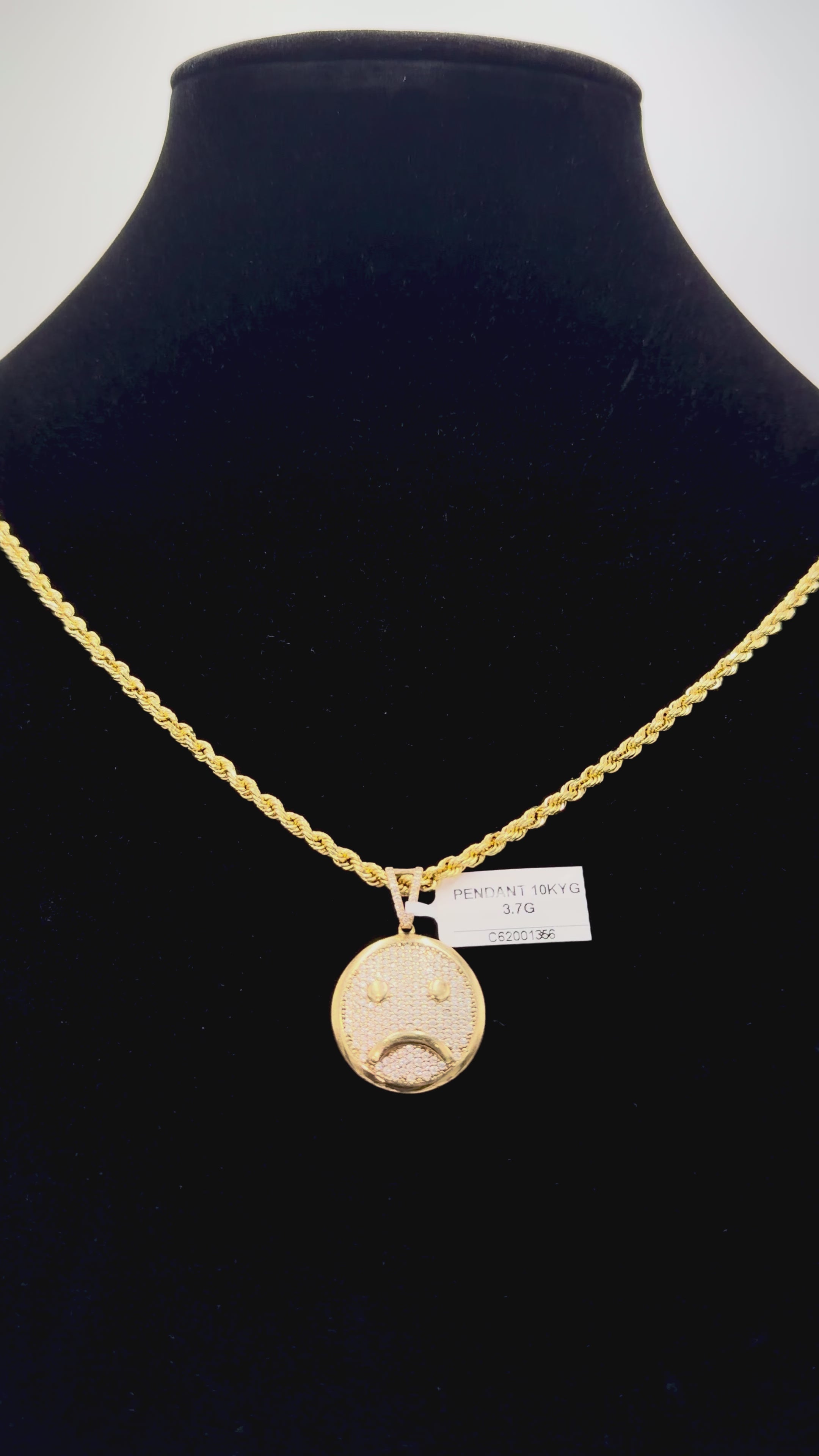 10K Gold Sad Face Pendant | DD Pawn Loans