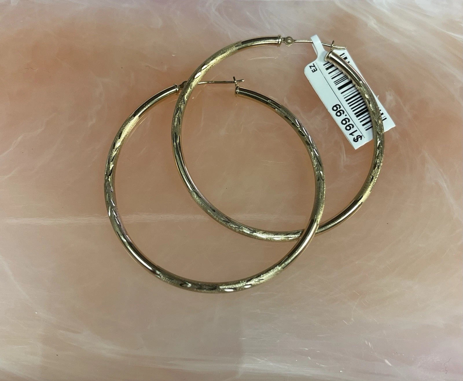 10K Gold Textured Hoop Earrings – 1.7g | DD Pawn Loans