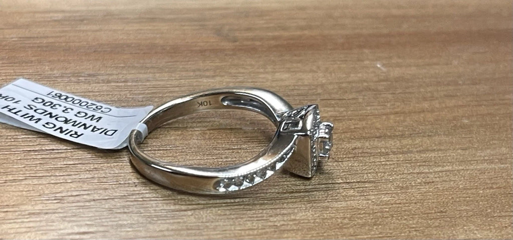10K White Gold Diamond Wedding Ring – Sz 7 | DD Pawn Loans
