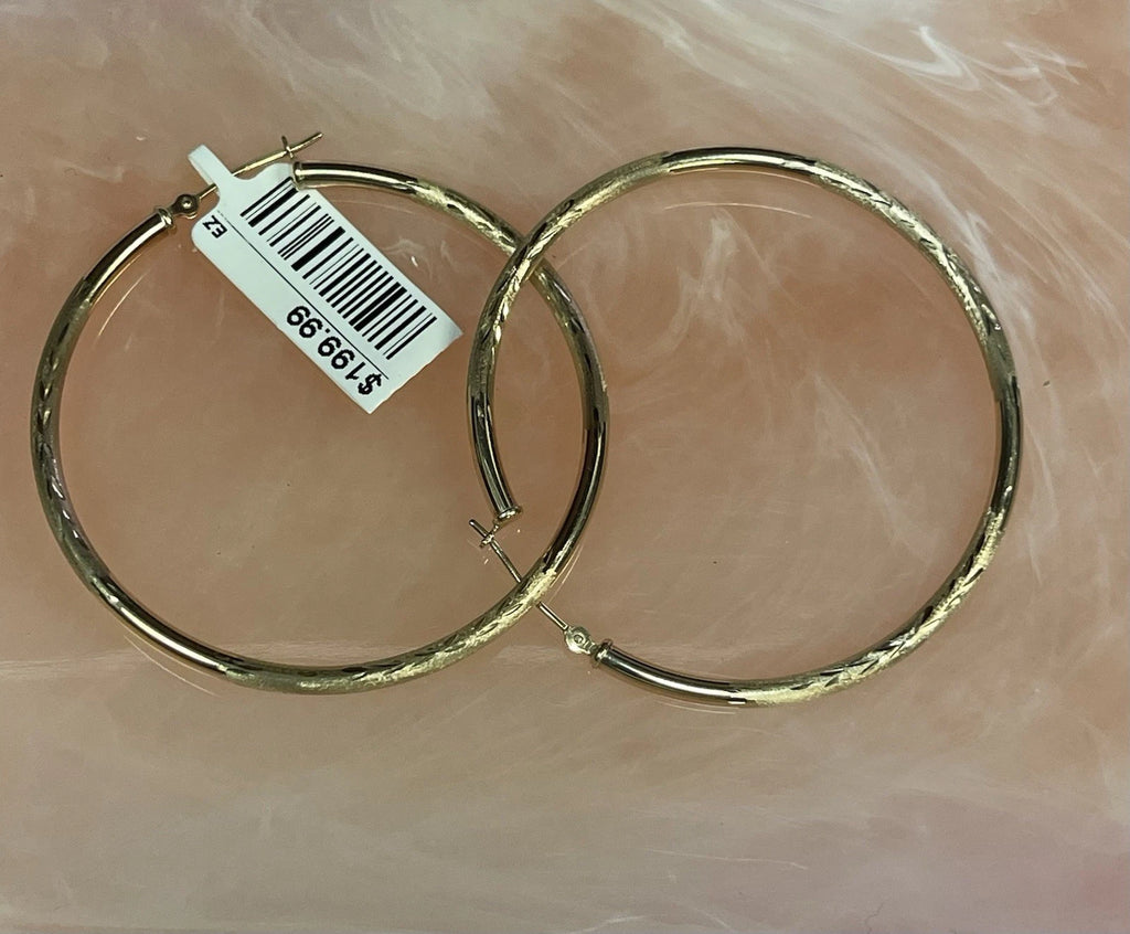 10K Gold Textured Hoop Earrings – 1.7g | DD Pawn Loans
