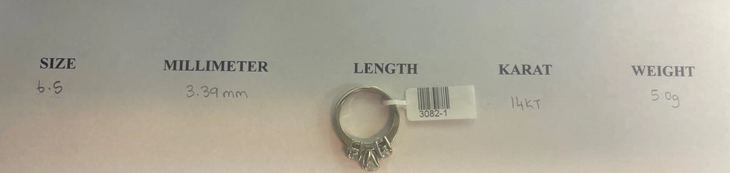 14K White Gold 3-Stone Diamond Ring Sz 6.5 | DD Pawn Loans