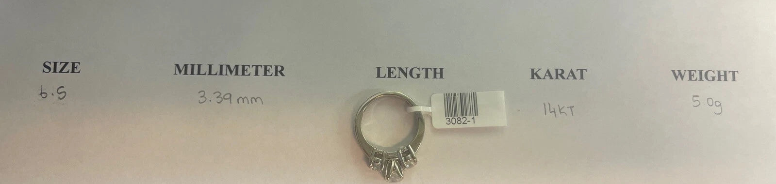 14K White Gold 3-Stone Diamond Ring Sz 6.5 | DD Pawn Loans