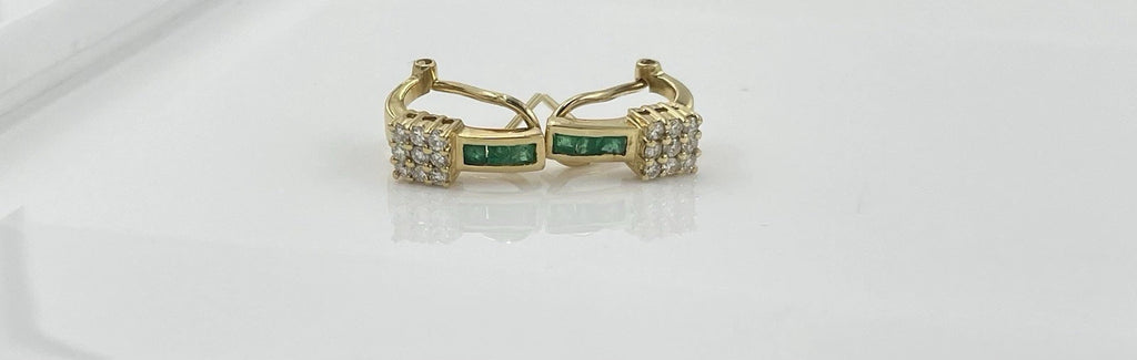 Solid Gold Green Diamond Earrings – 4.4g | DD Pawn Loans