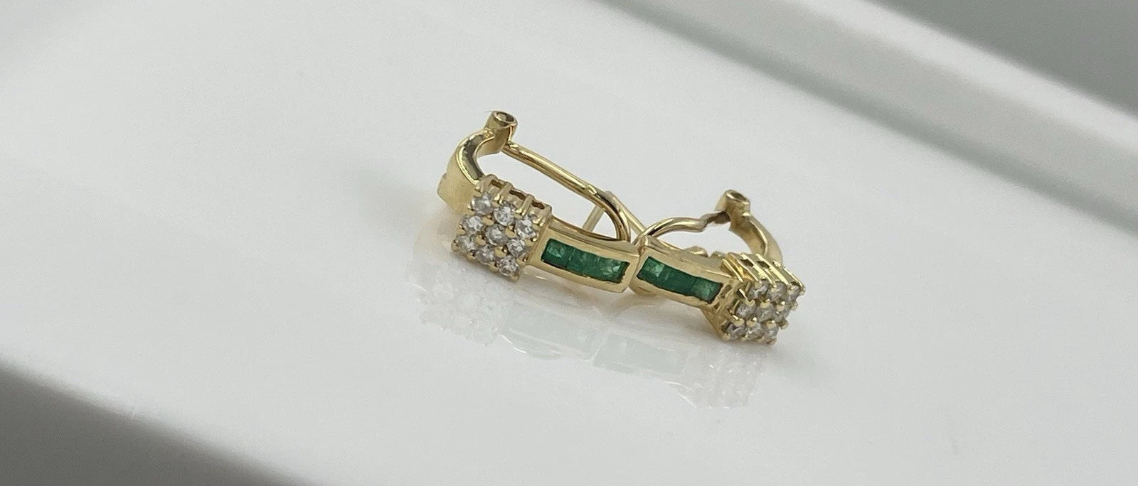 Solid Gold Green Diamond Earrings – 4.4g | DD Pawn Loans