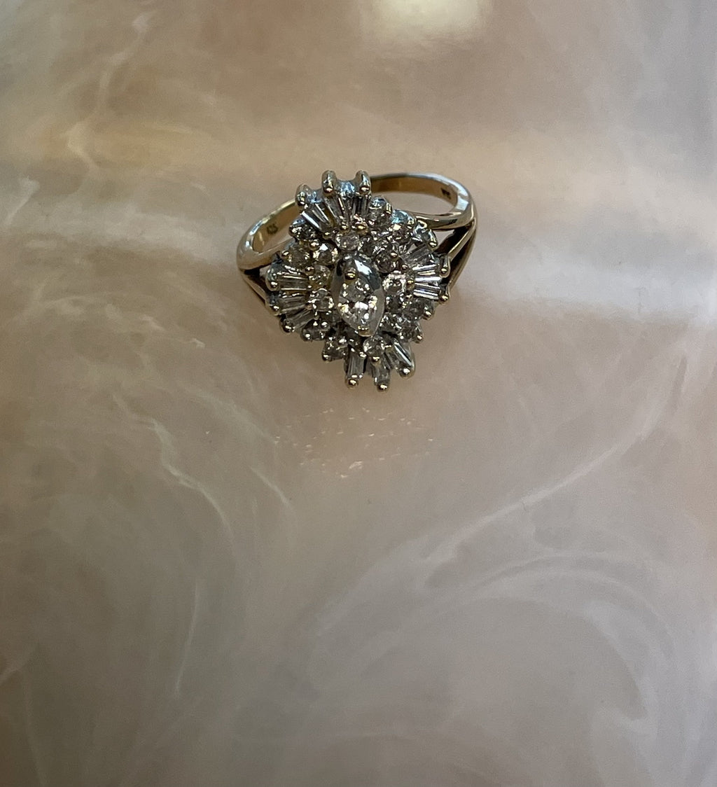 10K Gold Antique Flower Design