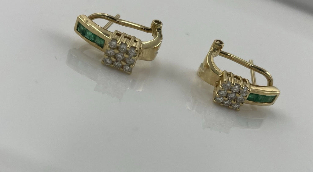 Solid Gold Green Diamond Earrings – 4.4g | DD Pawn Loans