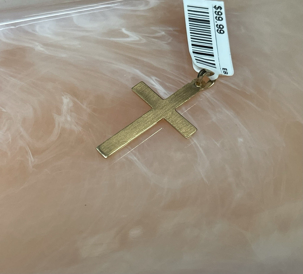 14K Gold Cross Pendant 1.1