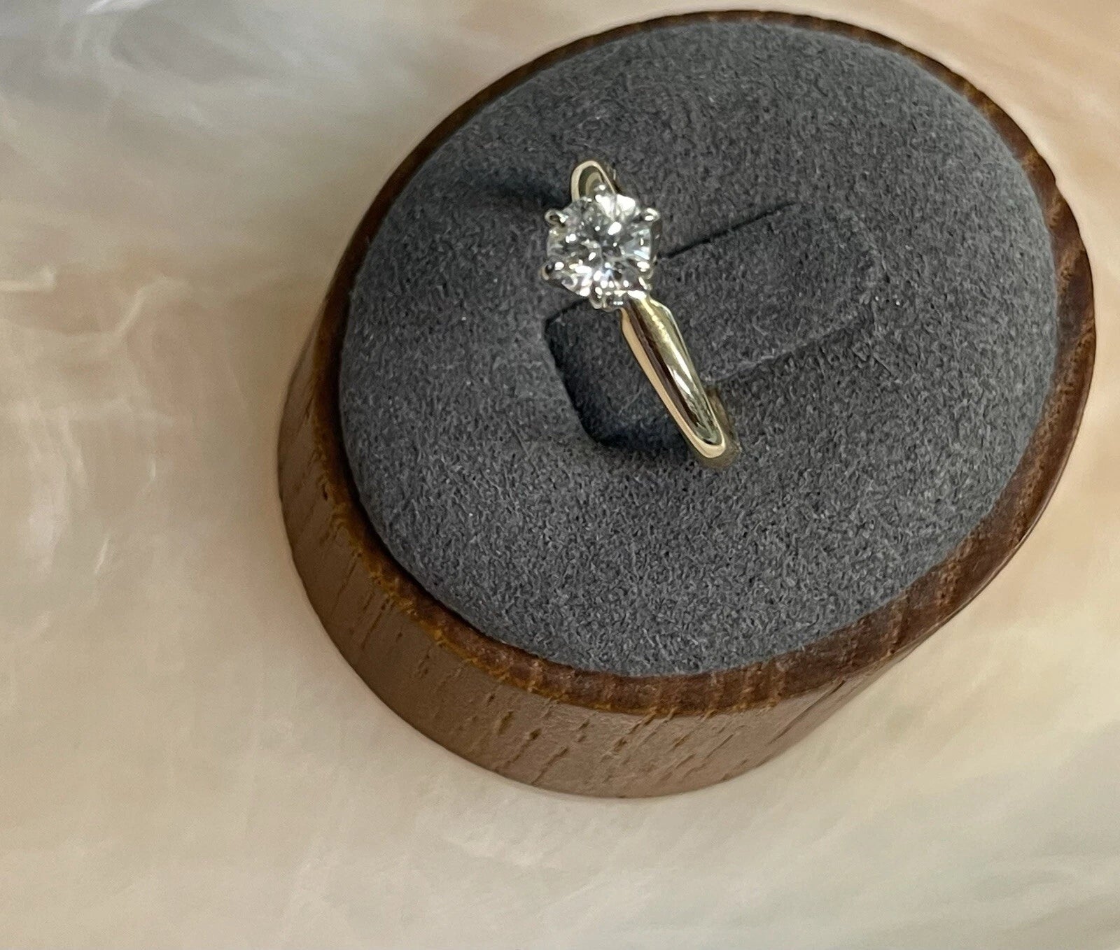 14K White Gold Solitaire Diamond Ring Sz 5.5 | DD Pawn Loans