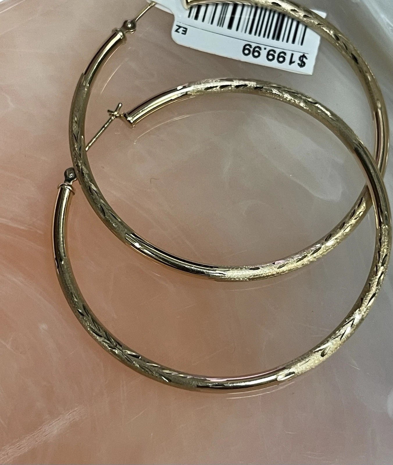 10K Gold Textured Hoop Earrings – 1.7g | DD Pawn Loans