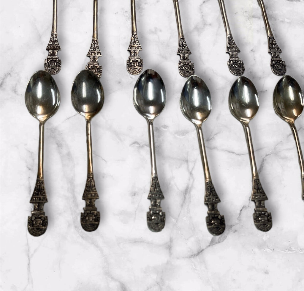13 Vintage Peru Sterling Silver